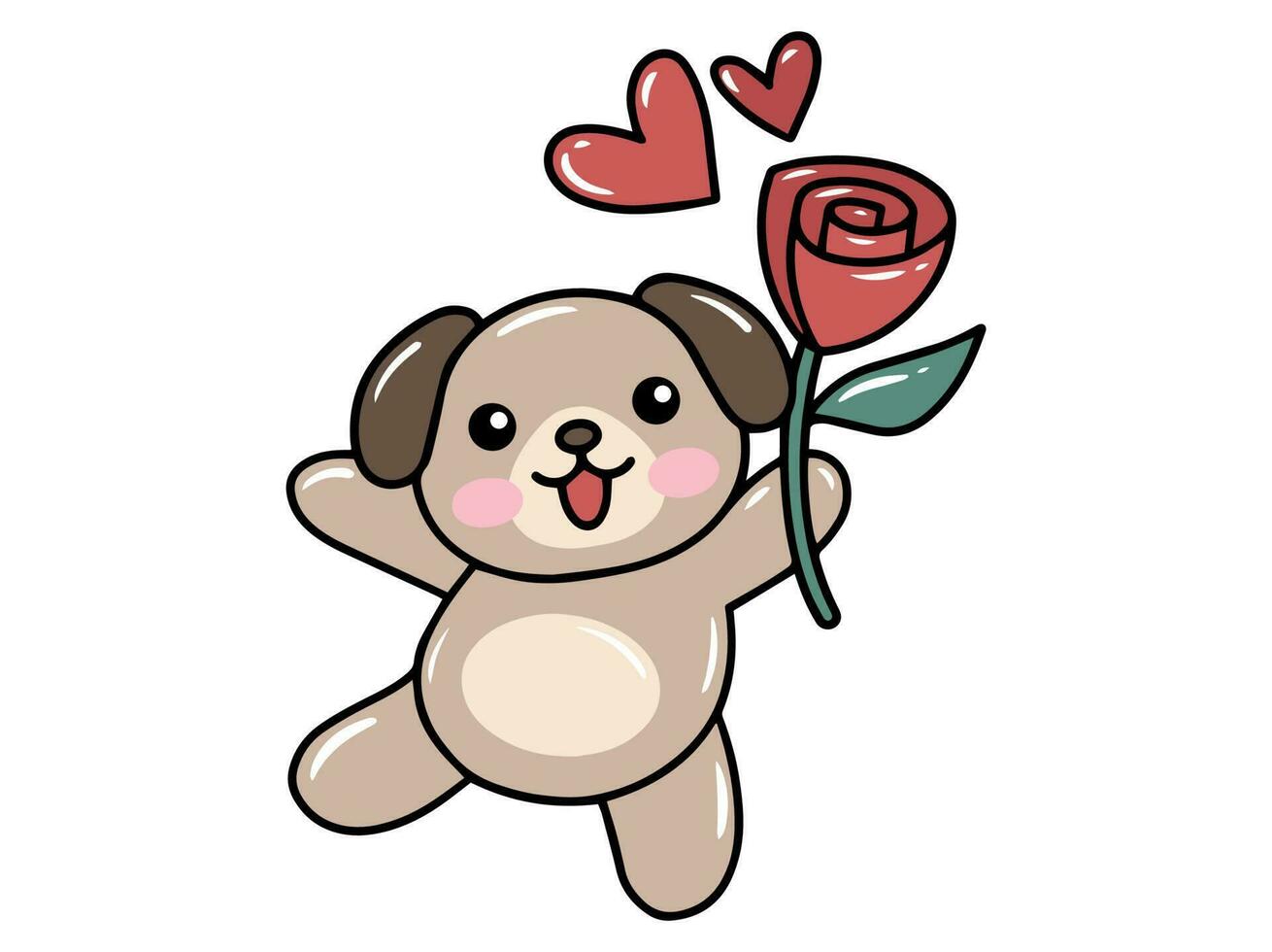 perro dibujos animados linda para san valentin día vector