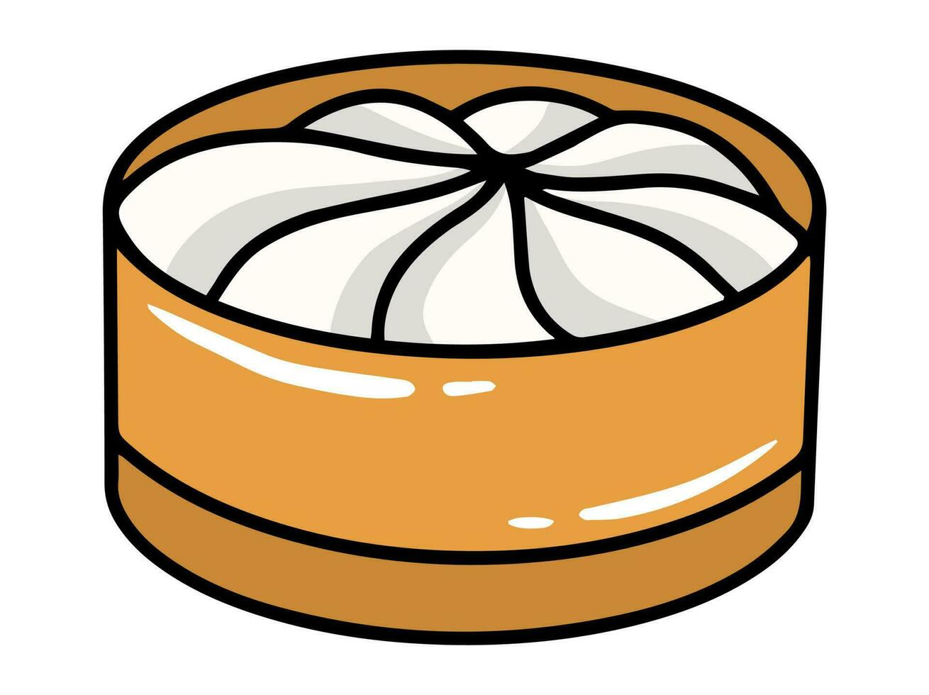 Bakpao Clip Art illustration in basket vector