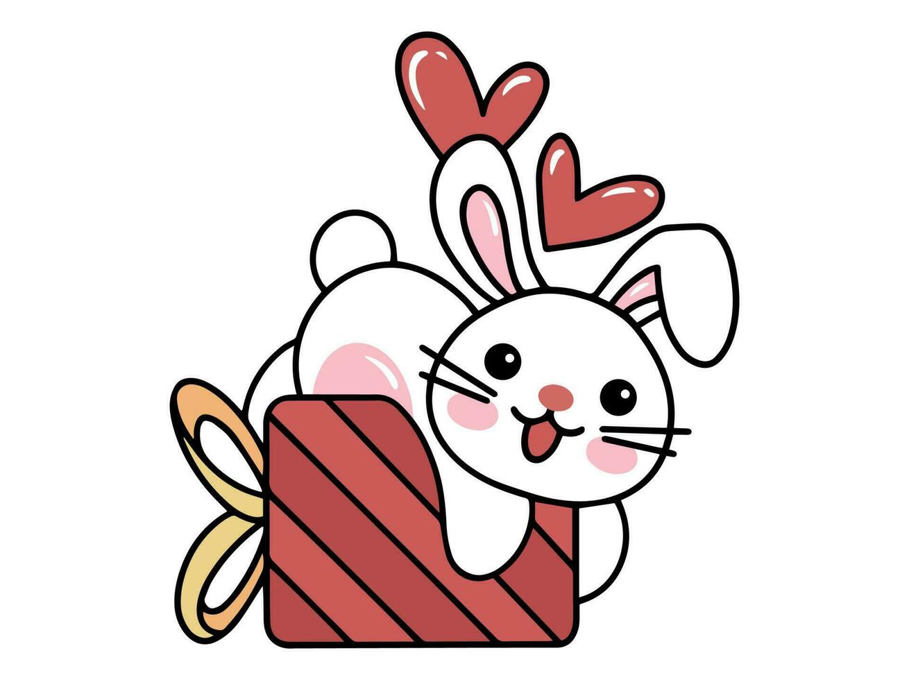 Cute cartoon Bunny drawing illustration vector
