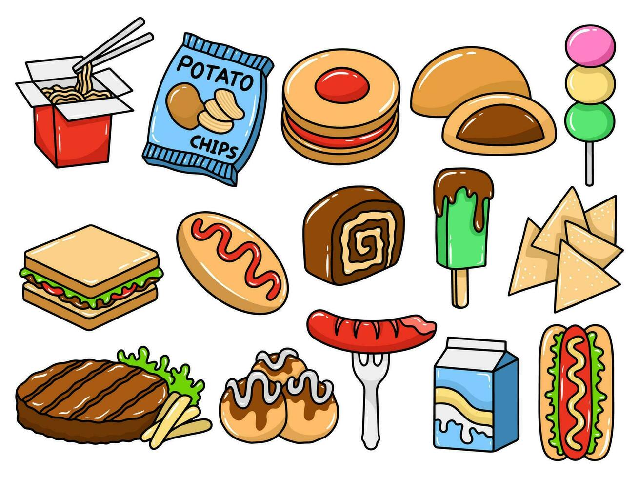 Hand Drawn Clip art Food Illustration vector