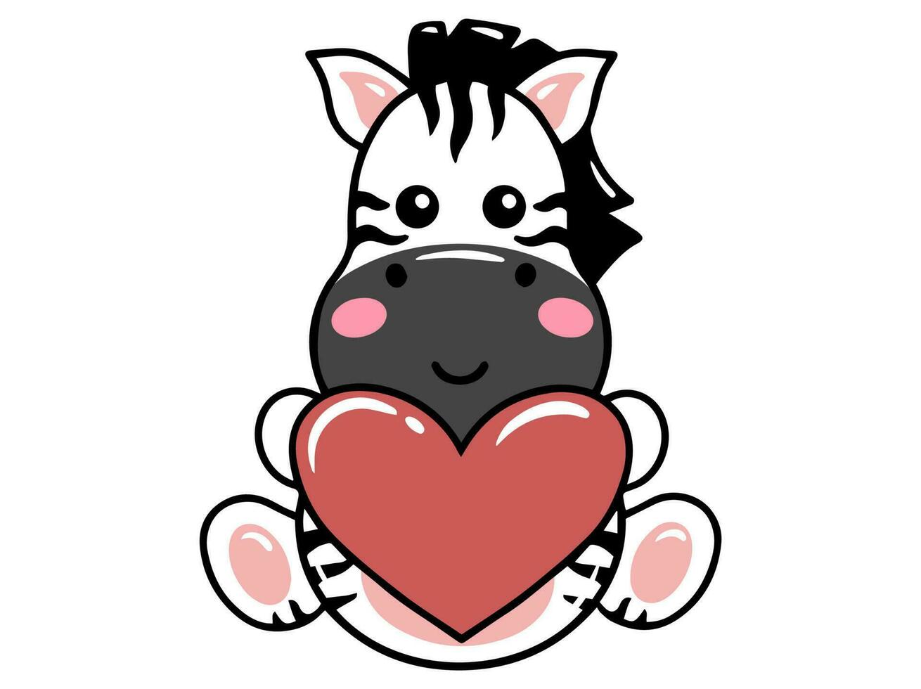 Cute cartoon Zebra drawing illustration vector