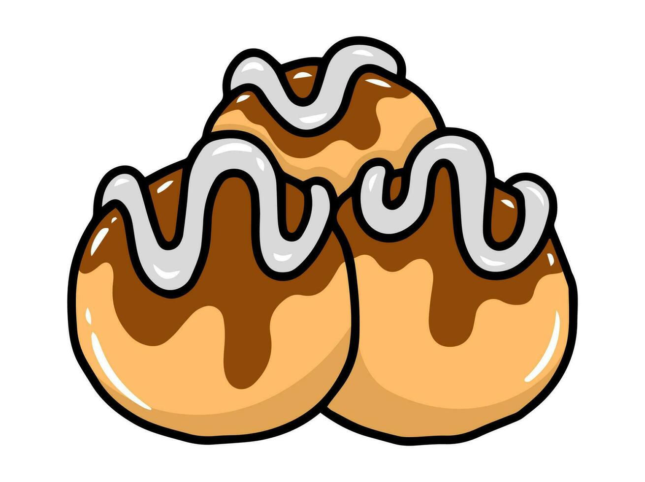 takoyaki japonés rápido comida clipart ilustración vector