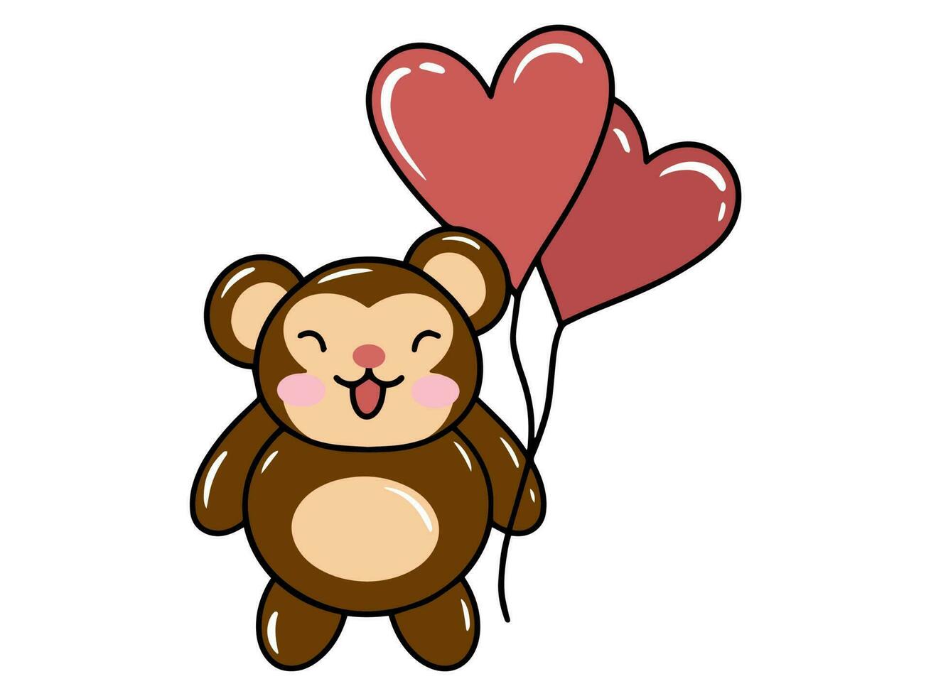 Cute cartoon Monkey drawing illustration vector