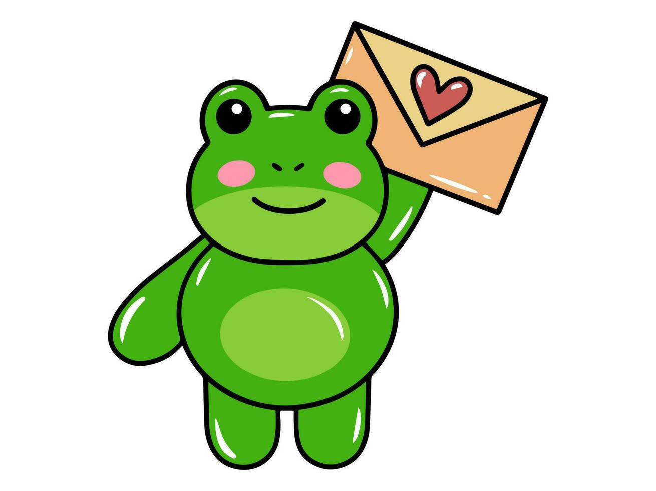 Cute cartoon Frog drawing illustration vector