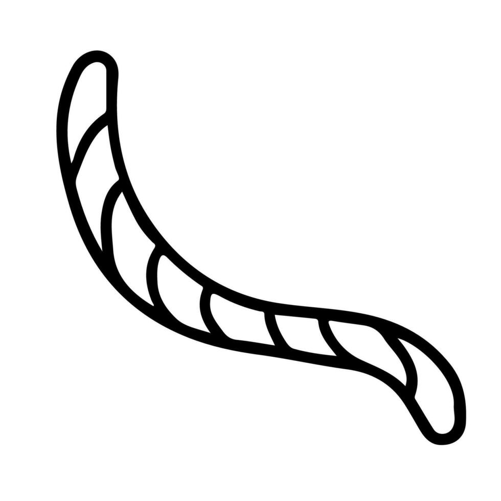 Hand drawn illustration of simple worm in doodle style vector