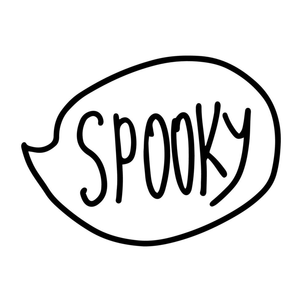 Spooky speech cloud in doodle style vector