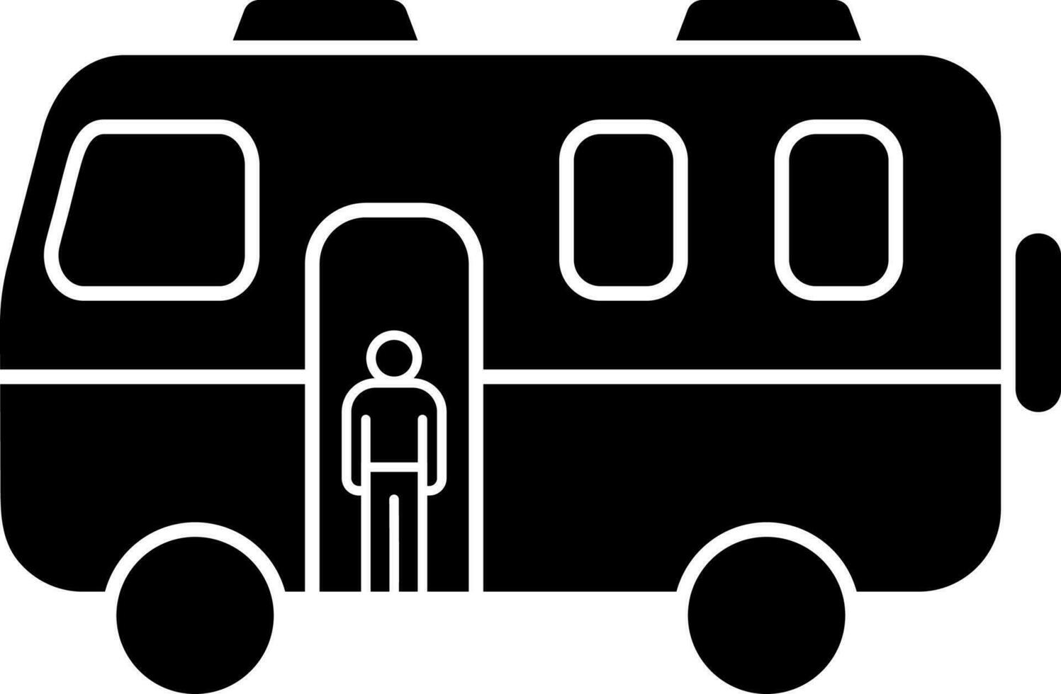 Isolated illustration of bus in flat style. vector