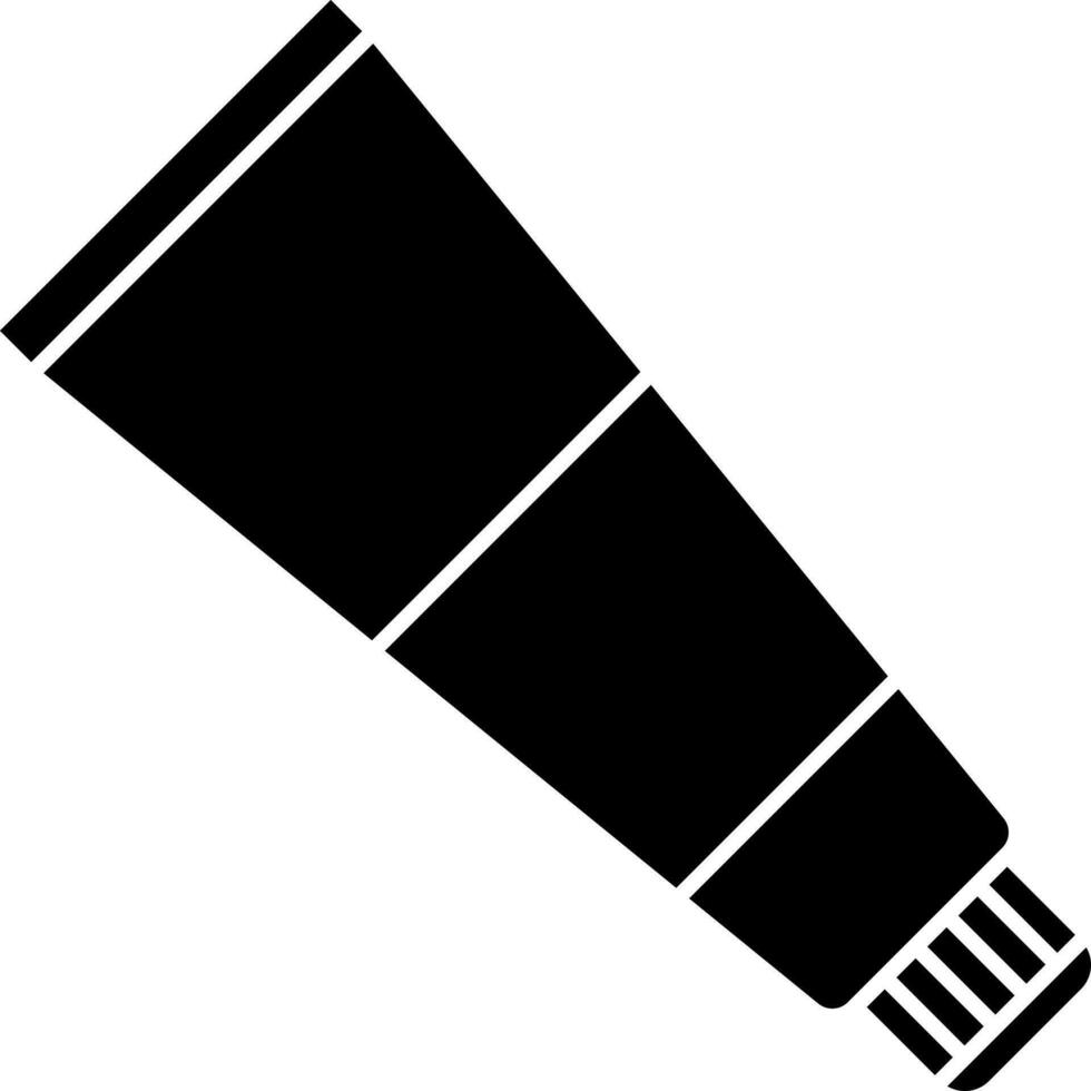 Black and White illustration of paint tube flat icon. vector