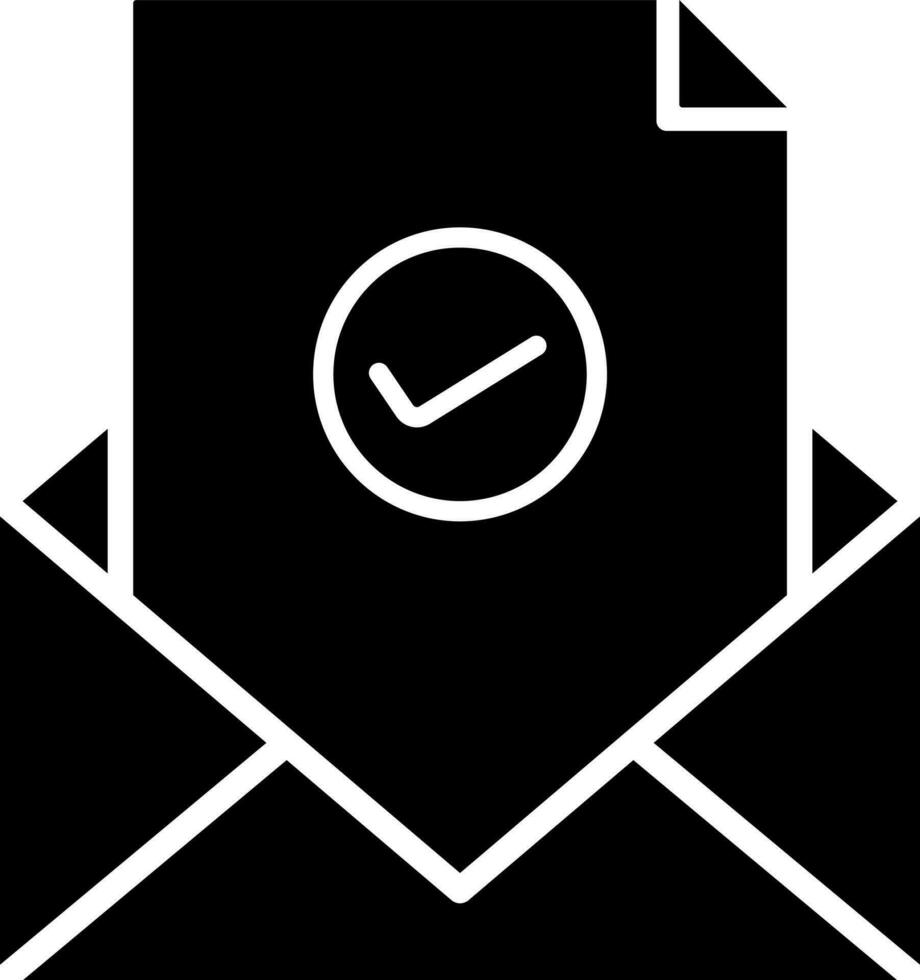 aprobar correo electrónico o letra icono en plano estilo. vector