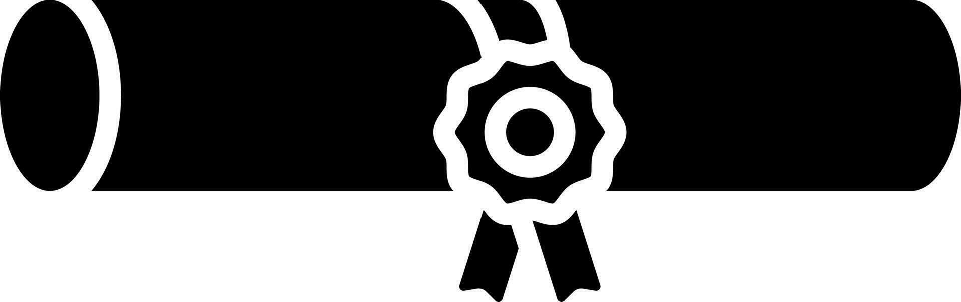 Certificate or diploma glyph icon. vector