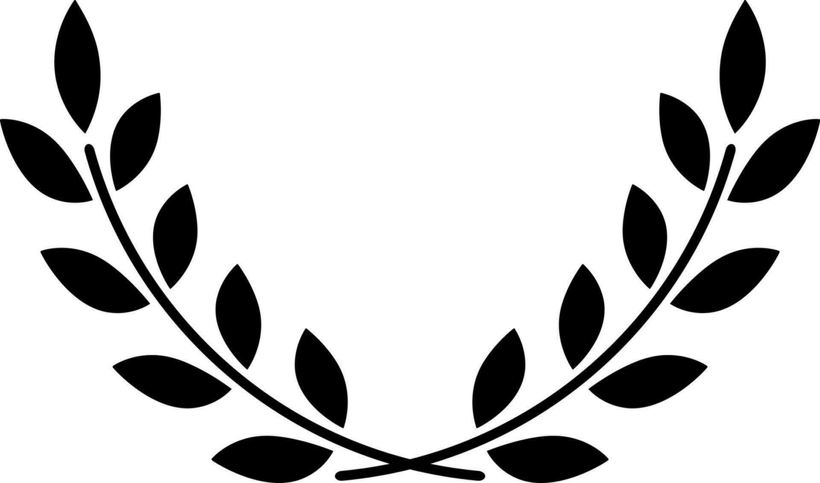 Laurel wreath icon in black color. vector