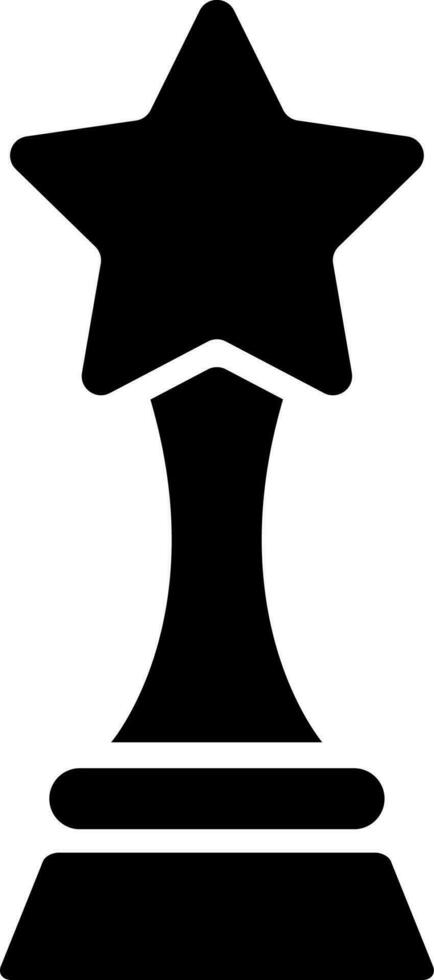 Illustration of star trophy glyph icon. vector