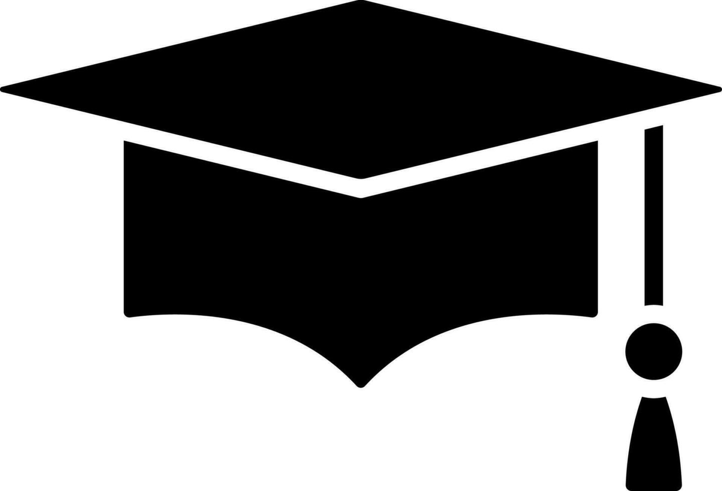 Graduation cap glyph icon or symbol. vector