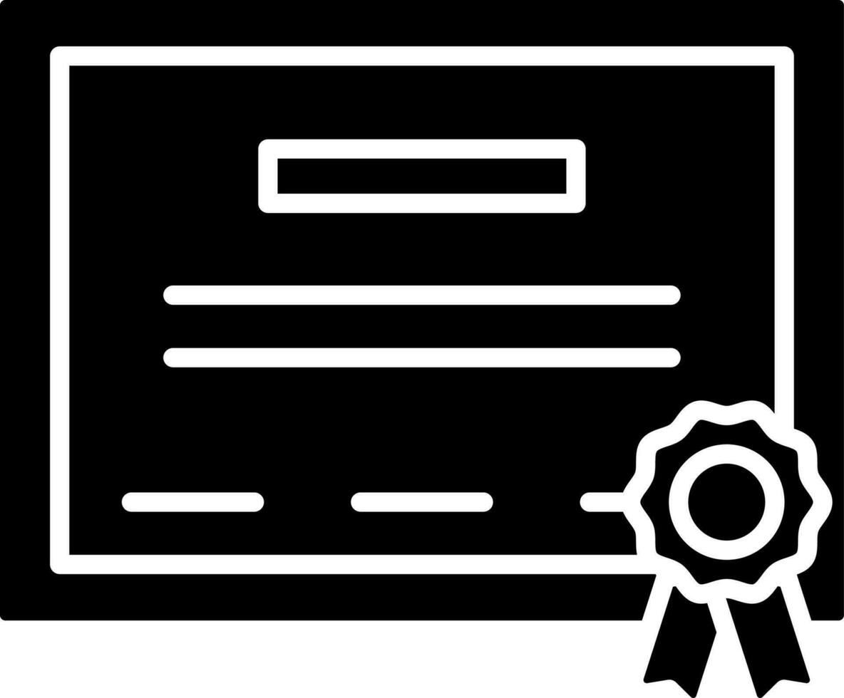 Flat style certificate icon or symbol. vector