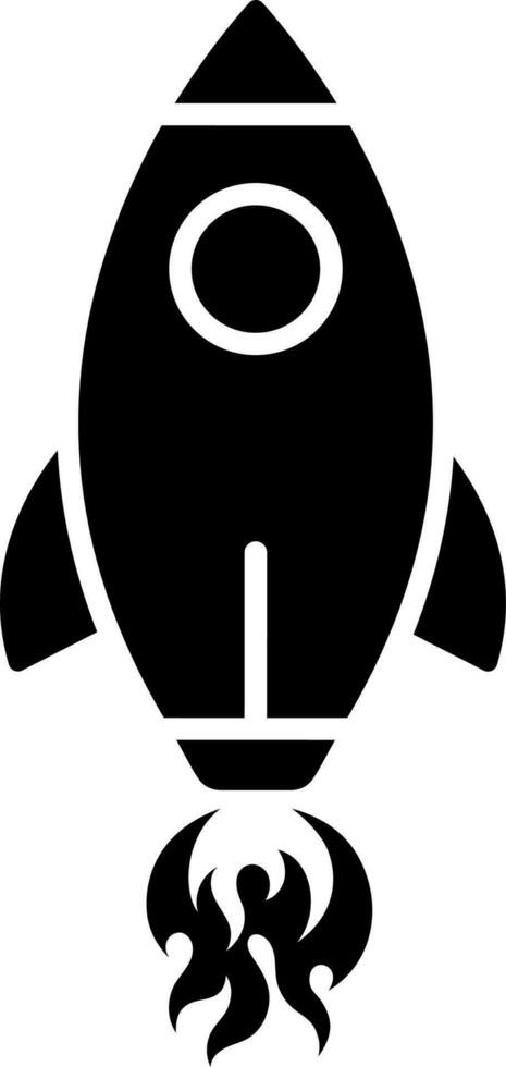 Rocket icon in Black and White color. vector