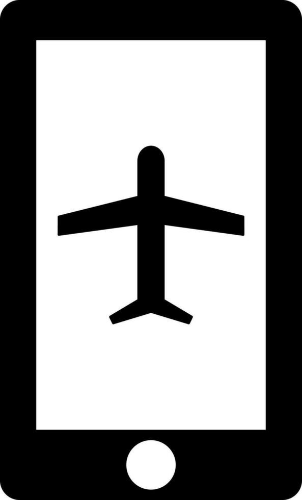 Online flight ticket booking app in smartphone icon. vector