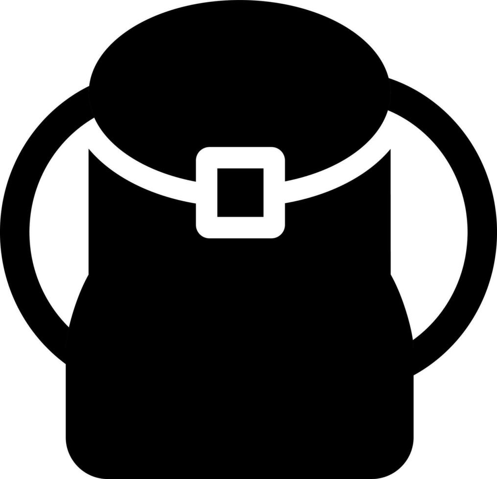 Black and White illustration of backpack icon. vector