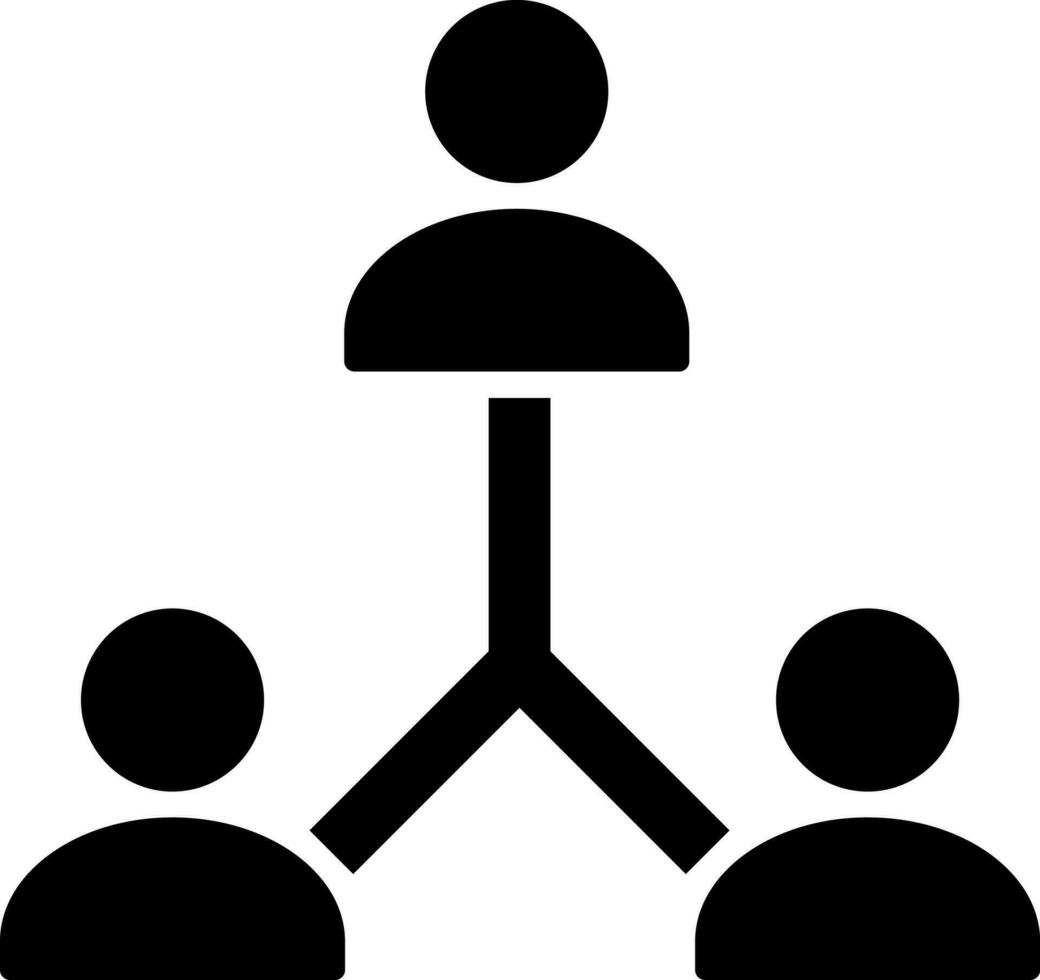 Black and White illustration of group or team icon. vector