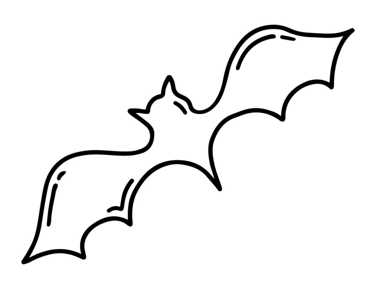 Outline illustration of bat in doodle style vector