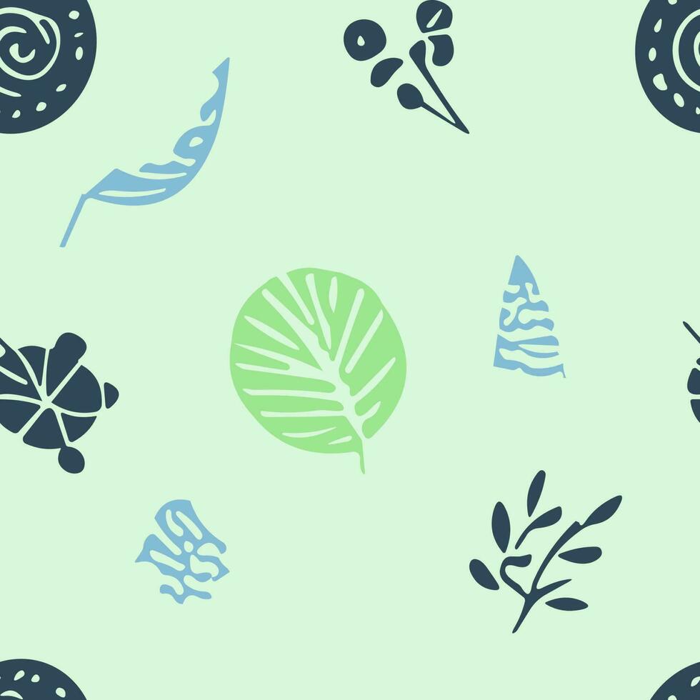 botánico felicidad escandinavo planta garabatear modelo . estilo minimalista estilo y botánico motivos Perfecto para papelería, textiles, hogar decoración, fondo de pantalla, almohada vector