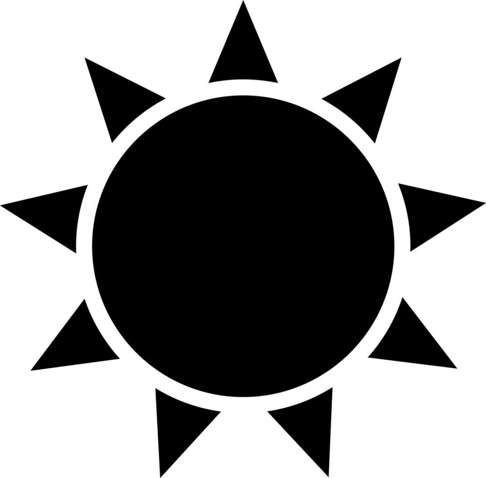 Sun icon or symbol in Black and White color. vector