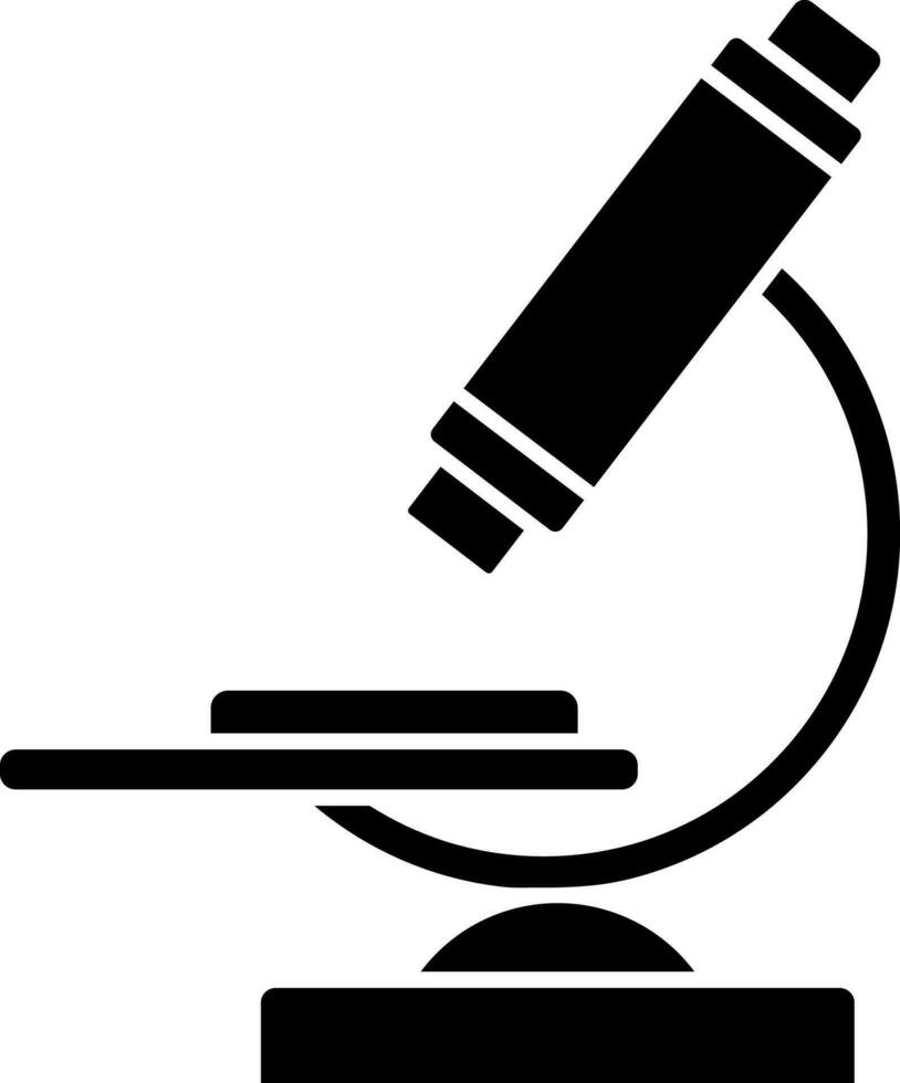 Black and White microscope icon or symbol. vector