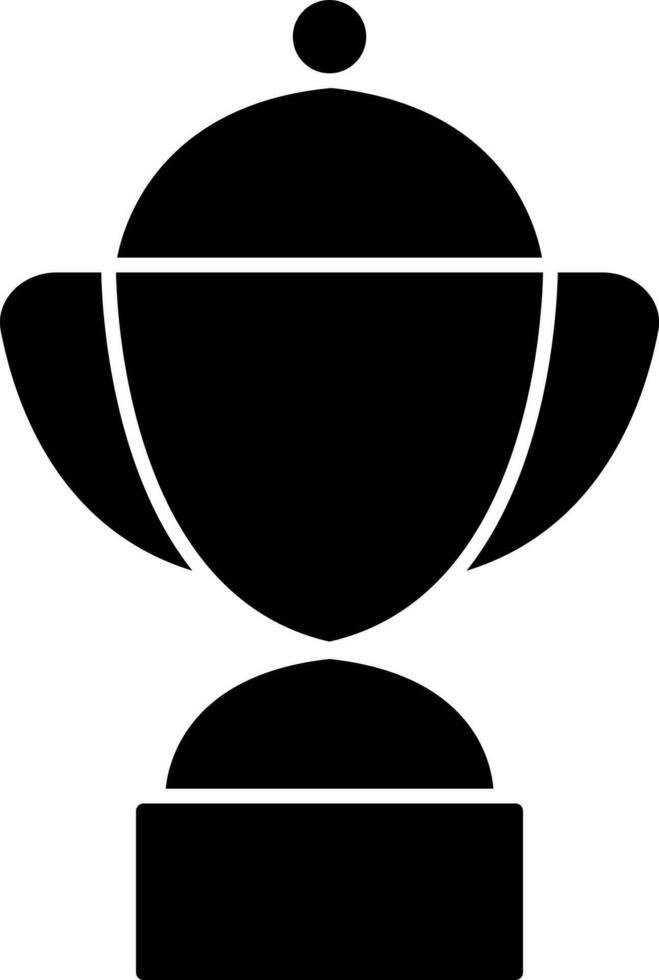 Black and White trophy cup icon or symbol. vector