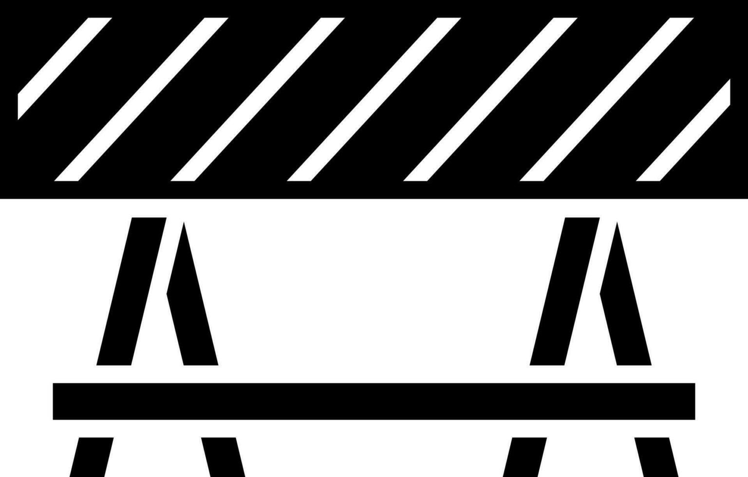 Black and White illustration of barrier icon. vector