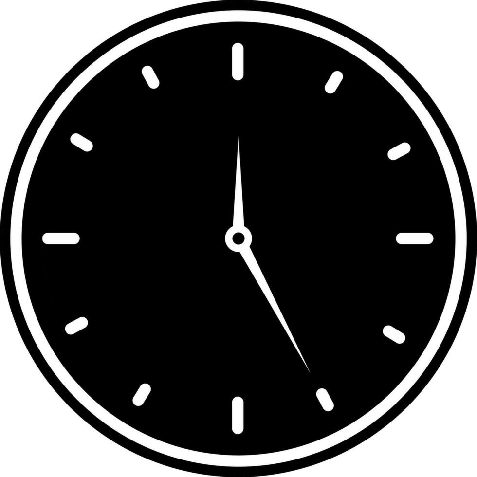 Illustration of a wall clock in Black and White color. vector