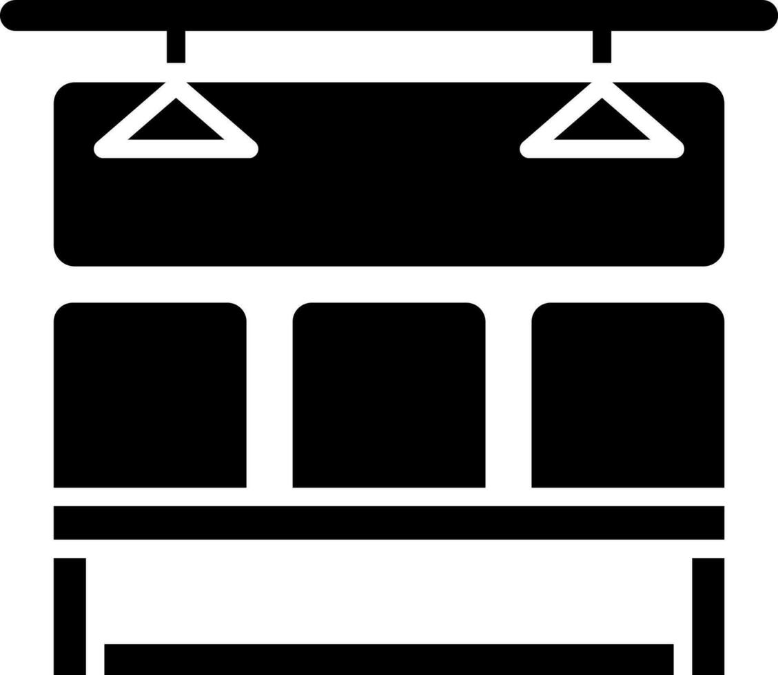 Train seats glyph icon or symbol. vector