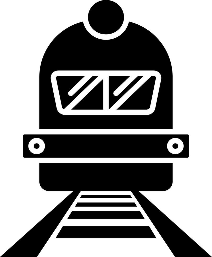 Black and White illustration of train icon. vector