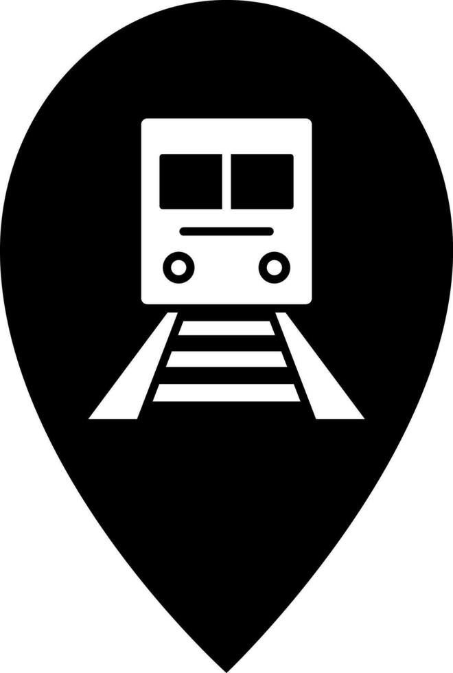 Train location pointer sign or symbol. vector