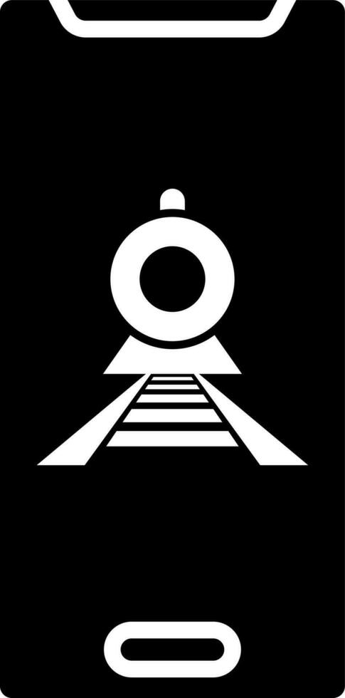 Train app in smartphone icon. vector