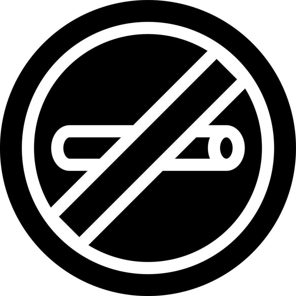 No de fumar icono en negro y blanco color. vector