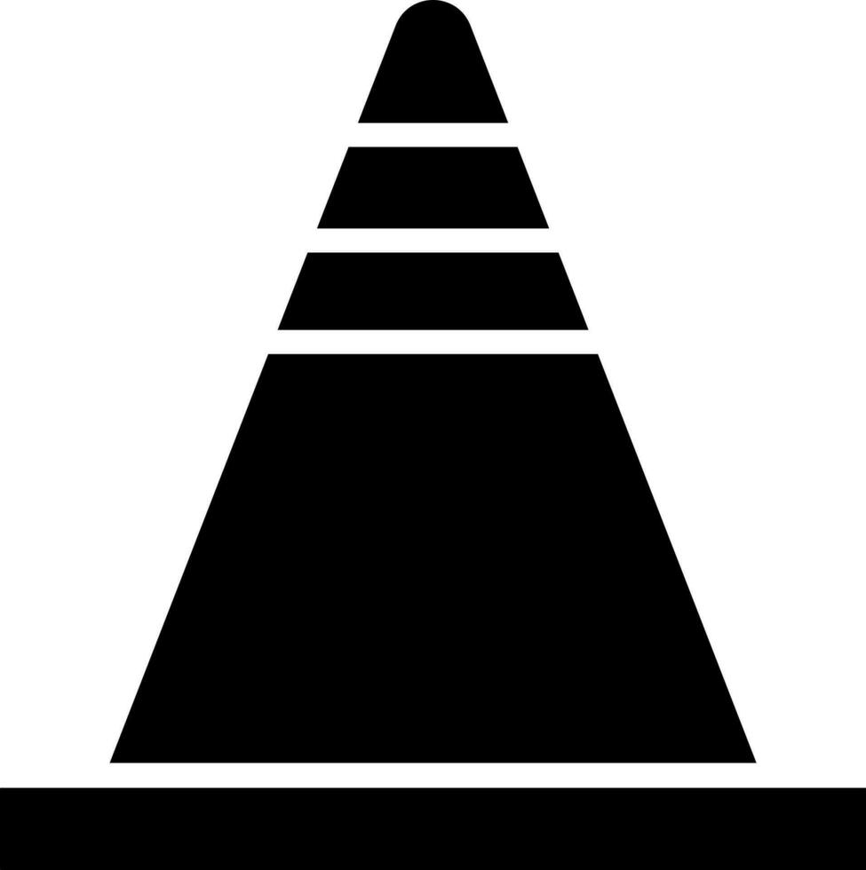 Black and White cone icon in flat style. vector