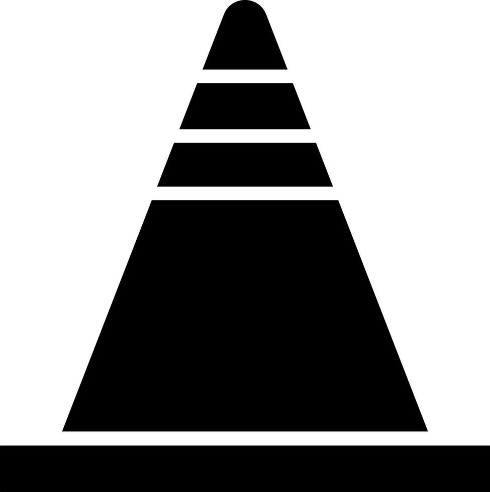 Black and White cone icon in flat style. vector