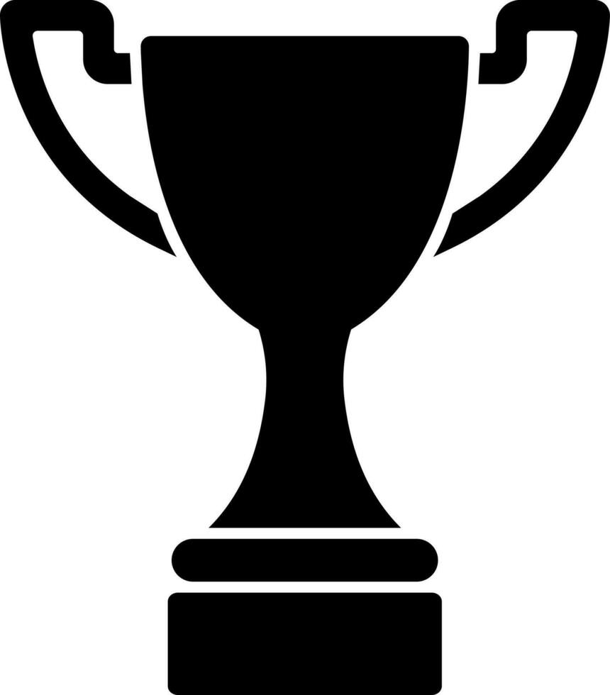 Black and White illustration trophy cup icon. vector