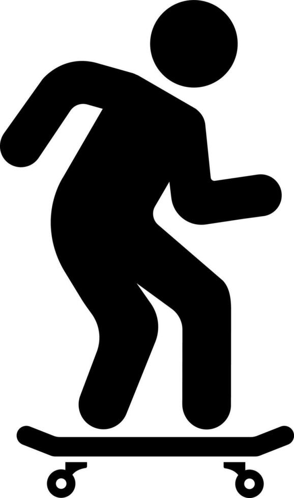 Vector illustration of man skating icon.