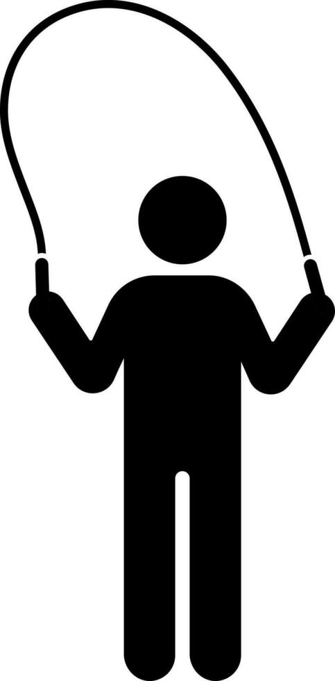 Vector illustration of skipping man icon.