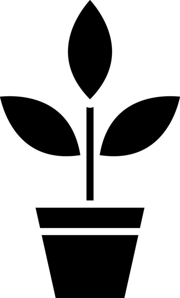 Leaf plant glyph icon or symbol. vector