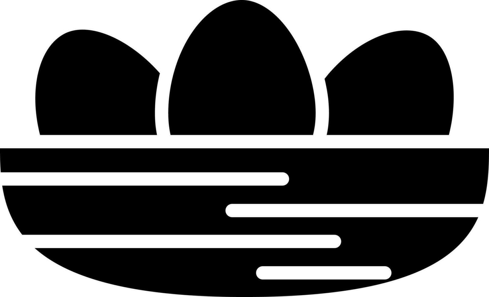 Illustration of eggs on nest glyph icon. vector