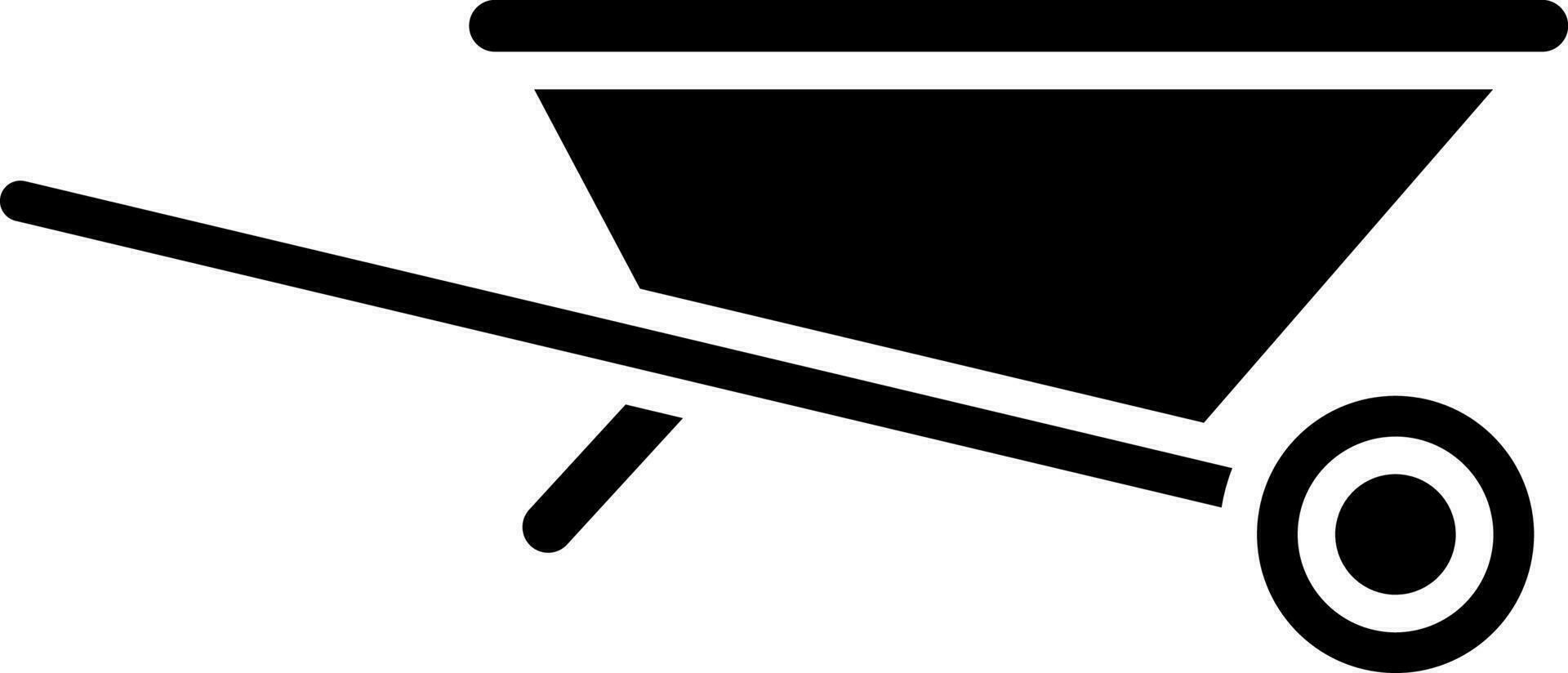 Wheelbarrow icon in flat style. vector