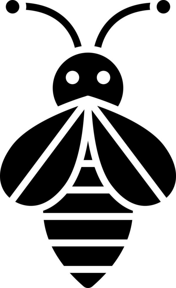 Illustration of bee glyph icon. vector