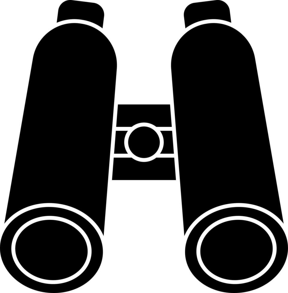 Black and White binoculars icon in flat style. vector