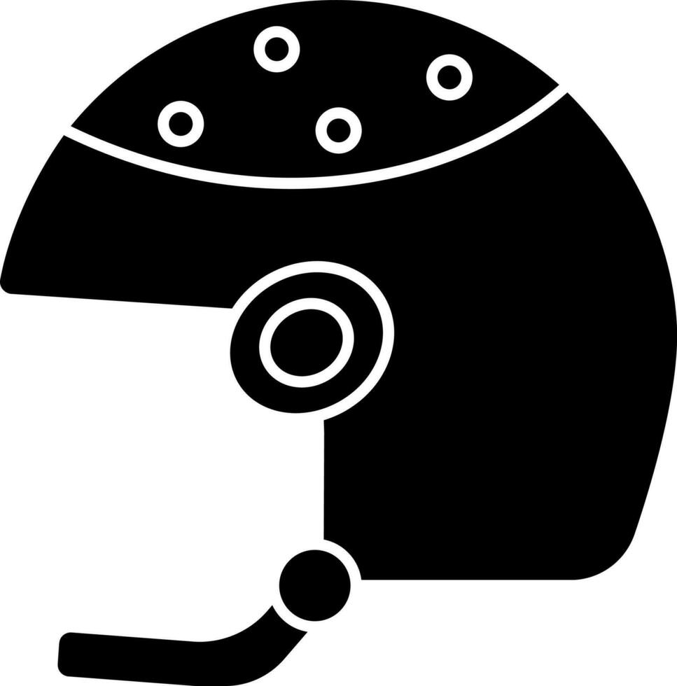 Illustration of helmet icon Black and White color. vector