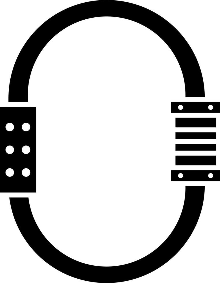 Carabiner glyph icon or symbol. vector