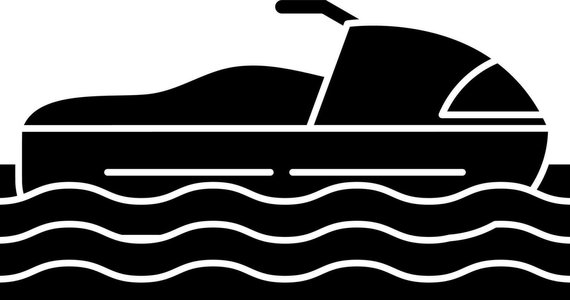 Snowmobile icon in Black and White color. vector