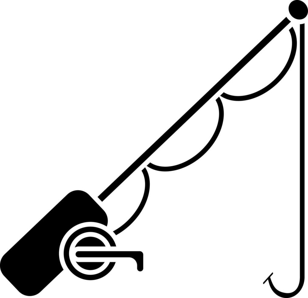 Fishing rod icon in flat style. vector