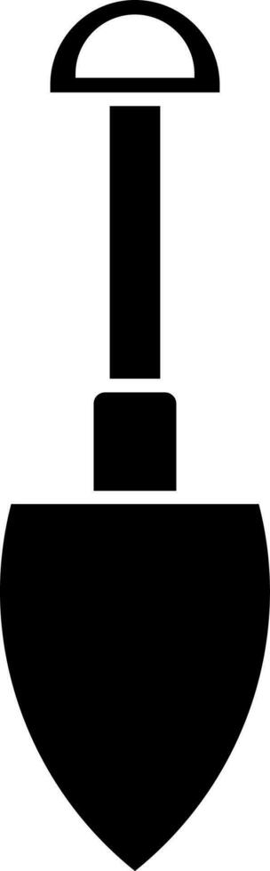 Illustration of a shovel icon in black color. vector