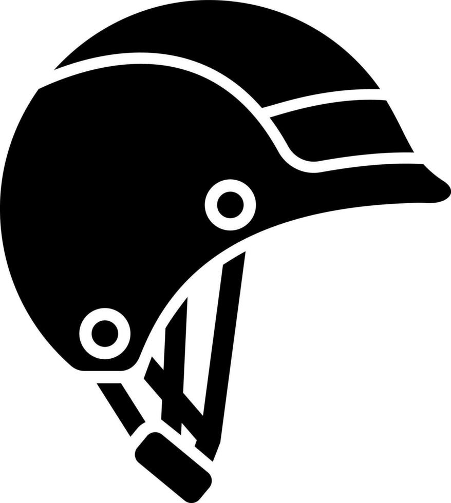 deporte casco icono en negro y blanco color. vector